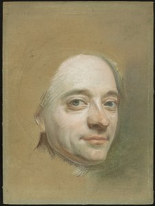 Omakuva, n. 1737 (pastelli vihertävänruskealle paperille) tekijältä Quentin de la Latour