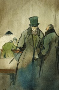 "Vautrin", kuvitus "Le Pere Goriot" -kirjaan, Honore de Balzacin (1799-1850) romaaniin, jonka Rene Kieffer julkaisi Pariisissa vuonna 1922