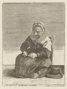 Vanha nainen, jolla on rukous Täysivaltaiset maanviljelijät (sarjan nimi) tekijältä Quirin Boel (attributed to)
