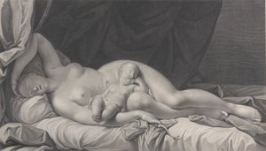 Nukkuva Venus Cupidon kanssa sylissä, 1783. tekijältä Quirin Mark