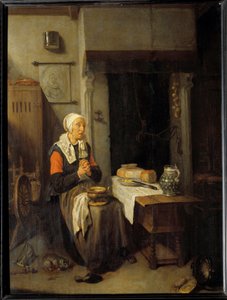 Le benedicite -maalaus Quinringh (Quiringh) Gerritsz Van Brekelenkam (1620-1668) 1648 su. 0,54x0,41 m