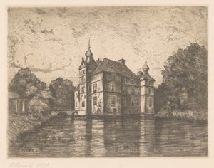 Castle De Cannenburgh (alkuperäinen nimi esineessä) tekijältä R. Cleve (signed by artist)