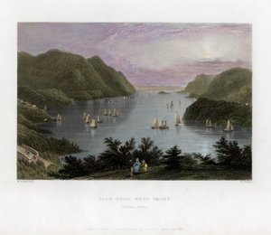 Hudson-joki nähtynä West Pointista, USA, 1837.