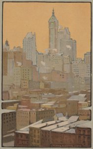 Laulajarakennus Brooklyn Bridgeltä, 1914.