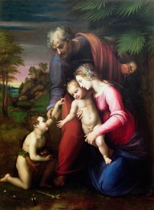 Pyhä perhe Johannes Kastajan kanssa, 151314 tekijältä Raffaello Sanzio Raphael