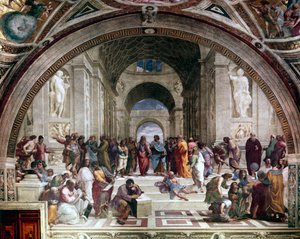 Ateenan koulu, c1510 tekijältä Raffaello Sanzio Raphael