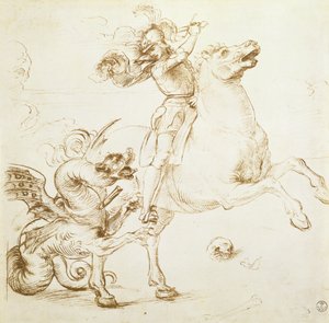 Pyhä Yrjö ja lohikäärme tekijältä Raffaello Sanzio Raphael