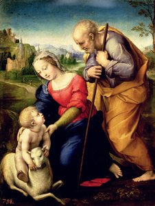 Pyhä perhe karitsan kanssa, 1507 tekijältä Raffaello Sanzio Raphael