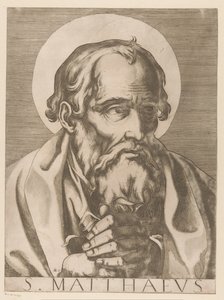 Pyhä Matteus S. Matthaeus (otsikko esineessä) Kristus, Maria ja kaksitoista apostolia (sarjan nimi) Il sacrato collegio apostolico (sarjan nimi)