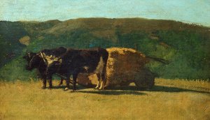 Raffaello Sernesi (1838-1866) mustia härkiä vetää vaunua