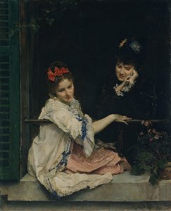 Tytöt ikkunassa, n. 1875. tekijältä Raimundo de Madrazo y Garreta