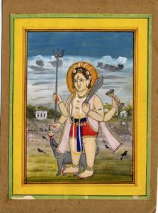 Bhairavan, Śivan muodon, seisova hahmo. tekijältä Rajasthan School