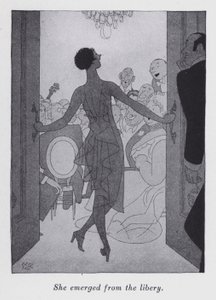 Kuvitus Anita Loosin (litho) kappaleeseen "Mutta herrat naimisiin brunettien kanssa" tekijältä Ralph Barton