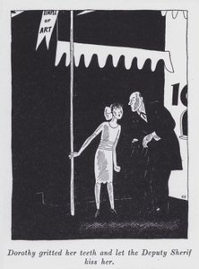 Kuvitus Anita Loosin (litho) kappaleeseen "Mutta herrat naimisiin brunettien kanssa"
