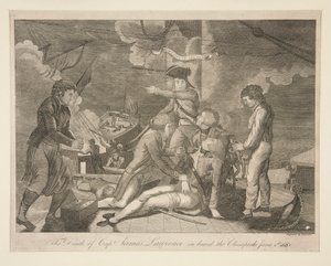 Kapteeni James Lawrencen kuolema Chesapeake-aluksella, 1. kesäkuuta 1813 tekijältä Ralph Rawdon