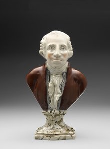 George Washingtonin rintakuva, n. 1782-1795 (lyijylasitetut keramiikka (helmitavara) overglaze-emalilla) tekijältä Ralph Sr. Wood