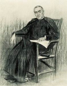 Katalonian runoilijan Jacint Verdaguerin (1845-1902) muotokuva (piirustus) tekijältä Ramon Casas i Carbo