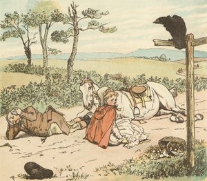 Maanviljelijä ravisi harmaata tammaaan tekijältä Randolph Caldecott