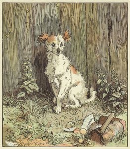 Elegia hullun koiran kuolemasta (väri litho) tekijältä Randolph Caldecott