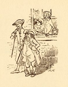 Sivulliset katsovat, kun John Gilpin laukkaa ohi, 1878, 1918. tekijältä Randolph Caldecott