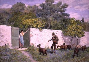 Kohtaus Mentonessa: "The Gouache" (guassi) tekijältä Randolph Caldecott