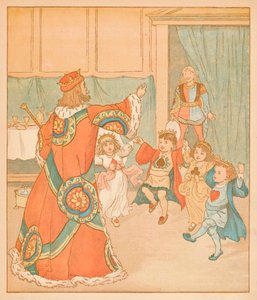 Sydänten kuningas, kutsuttu noille tortuille, 1880. tekijältä Randolph Caldecott