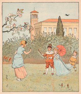 Maid ja Jenny Wren, 1880. tekijältä Randolph Caldecott