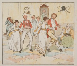 The Soldier and his Bride, The Hey Diddle Diddle Picture Book, pub.1882 (värikaiverrus) tekijältä Randolph Caldecott