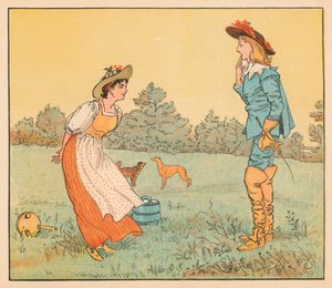 Sitten en voi mennä naimisiin kanssasi, kaunis piika!, c1882. tekijältä Randolph Caldecott