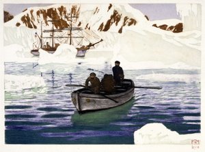 Charcot ja Why Pas au Pôle -miehistö - piirustus Dugardier, teoksessa "Les belles cruisières francaises", Paul Chack, Librairie de la Revue Française, Paris