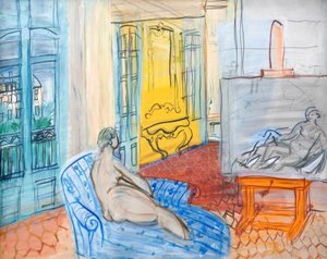 Malli studiossa Place Arago -aukiolla Perpignanissa. tekijältä Raoul Dufy