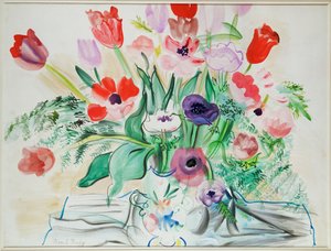 Anemones et tulipes (vesiväri paperille) tekijältä Raoul Dufy