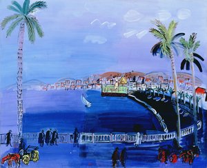 Baie des Anges, Nizza, n.1926 (öljy kankaalle). tekijältä Raoul Dufy