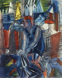 Kylpijä (baigneuse), noin 1950 (öljy kartongille). tekijältä Raoul Dufy