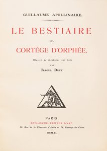 Guillaume Apollinairen teoksen "Le Bestiaire ou Cortège d