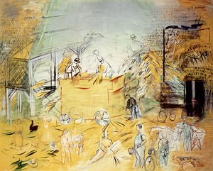 Sadonkorjuukohtaus (öljy kankaalle) tekijältä Raoul Dufy