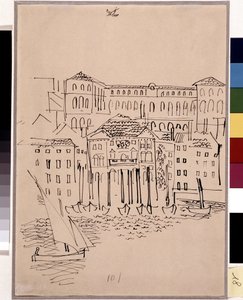 Marseille, satama, kaupungintalo ja Hotel Dieu -hotelli tekijältä Raoul Dufy