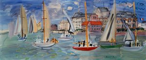 Regatta Trouville-Deauvillen satamassa, noin 1938 (öljy kankaalle).