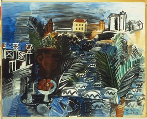 Asetelma meren rannalla tekijältä Raoul Dufy