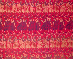 "Orfeuksen saattue", Raoul Dufyn (1878-1953) suunnittelema silkkidamasti, Bianchini-Ferierin kutoma. tekijältä Raoul Dufy