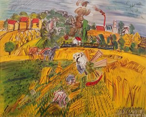 Talo (öljy kankaalle) tekijältä Raoul Dufy