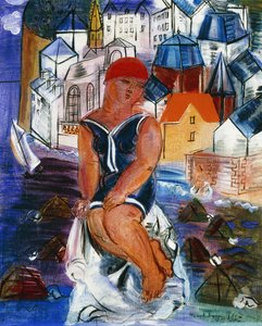 Pieni kylpijä Saint-Adresseissa; La Petite Baigneuse a Saint-Adresse tekijältä Raoul Dufy