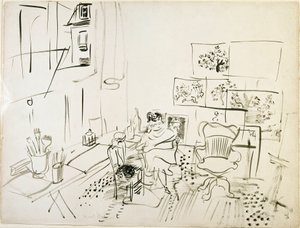 Maalarin työpaja Raoul Dufyn (1877-1953) piirros New York, Museum of Modern Art (New Yorkin modernin taiteen museo) tekijältä Raoul Dufy