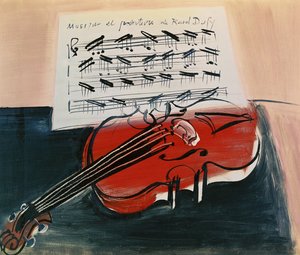 Punainen viulu, noin 1948 (öljy kankaalle) tekijältä Raoul Dufy