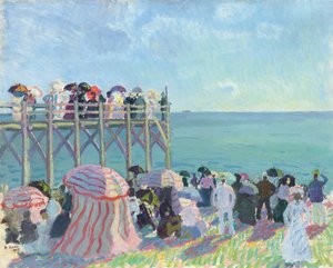 Trouvillen ranta ja laituri tekijältä Raoul Dufy
