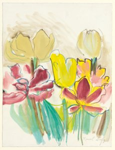 Tulppaanit Coletten herbaariota varten, noin 1948 (guassi ja vesiväri paperille). tekijältä Raoul Dufy