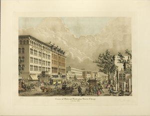 Corner of State ja Washington Streets, Chicago, vuonna 1865