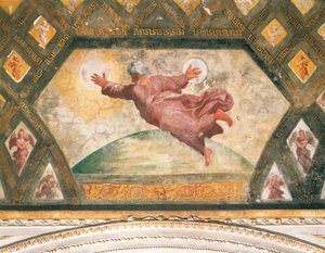 Auringon ja kuun luominen, n. 1518 (fresko) tekijältä Raphael