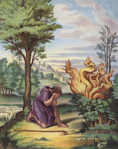 Mooses ja palava pensas (väri litho) tekijältä after Raphael