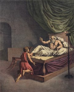 aSamuel menee Elin luo kuultuaan äänen huutavan hänen nimeään (väri litho) tekijältä after Raphael